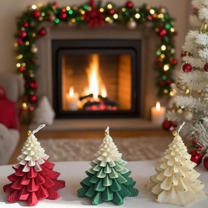 Christmas Tree Silicone Candle Mold Multipurpose Silicones Mould For Handmade Candle Soap Chocolate Festival Decoration