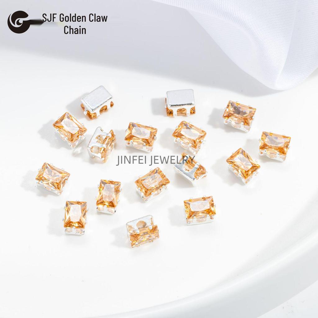 50-teiliges DIY-Schmuck-Set: Bunte rechteckige und quadratische Edelsteinbohrer