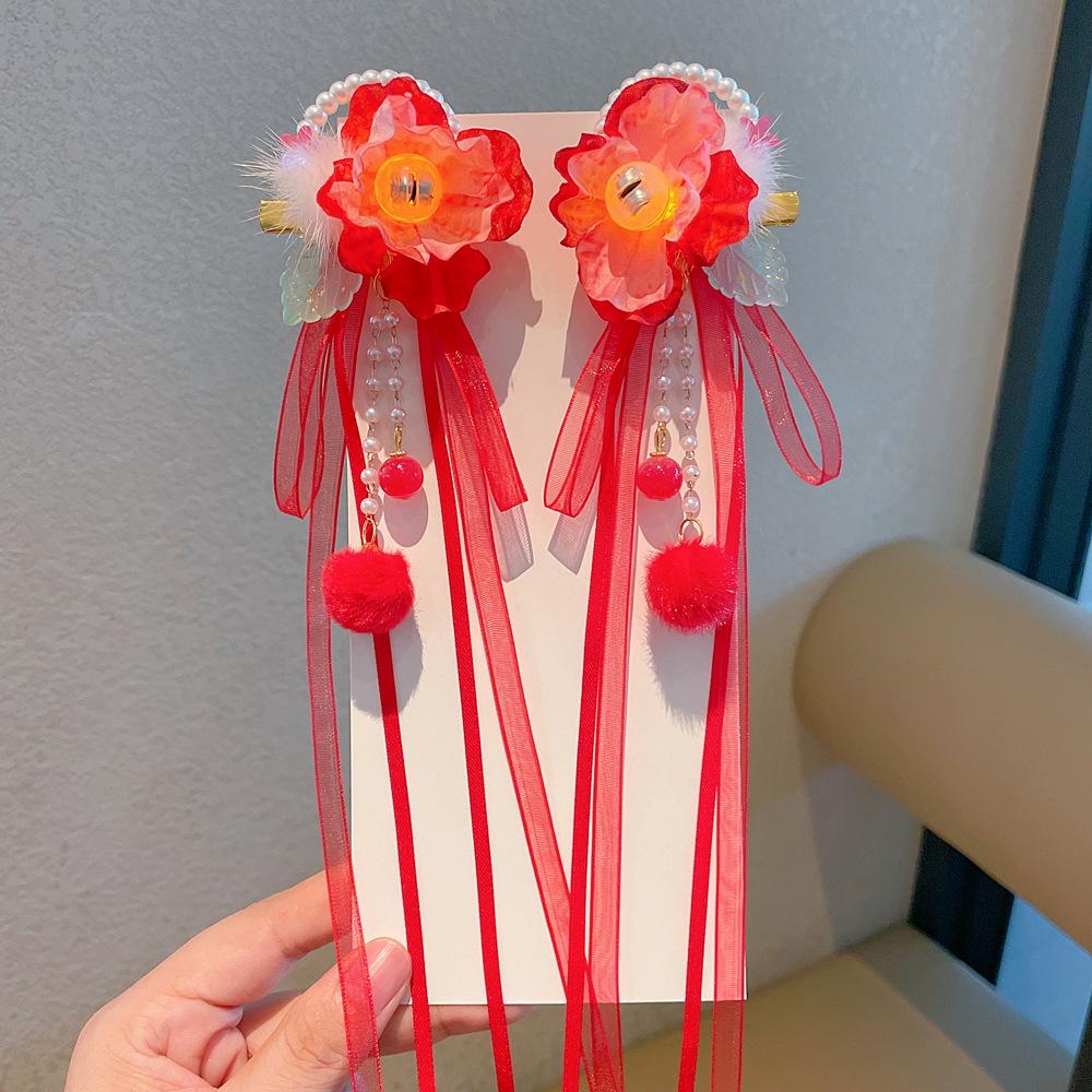 Chinese Style Hanfu Hairpin Set for Girls - Includes Hair Clips, Swaying Tassels, and Butterfly Accessories