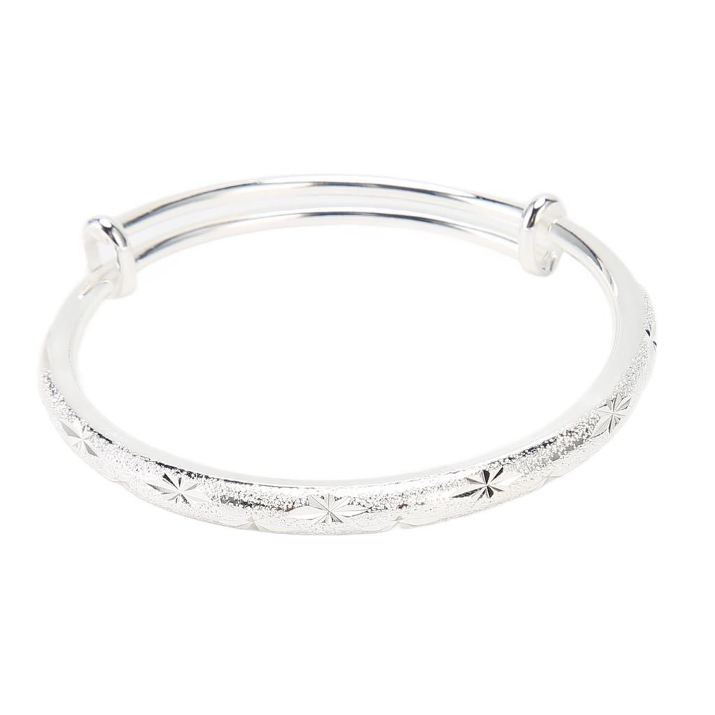 30g Kupfernickel Armband Verstellter Modeschmuck Graviertes Damen Rundarmband für Damen
