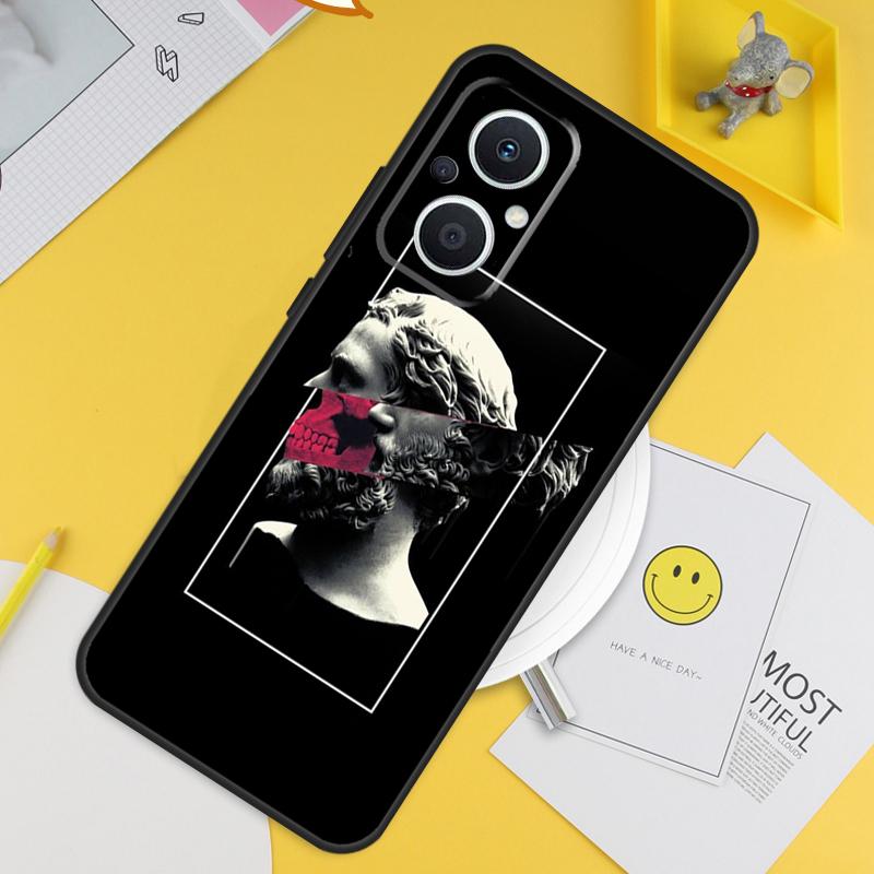 Greek Aesthetics Plaster statue For OPPO Reno 13F 11F 12F 14F 10 11 12 13 14 Pro 8T 7 8 Lite OPPO Find X8 X6 X5 X9 Pro Case