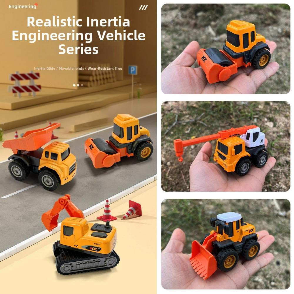 4/6pcs 2 Styles Simulation Diecast Crane Car Alloy Engineering Vehicle Toy  Children Kids Boys
