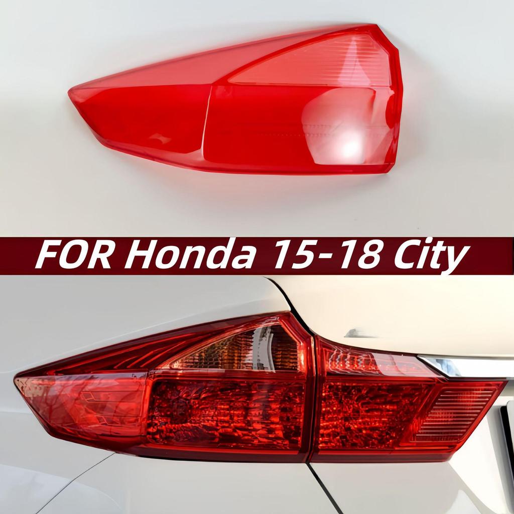 Fits 2015-2018 Honda City: Red Transparent Rear Taillight Cover Assembly