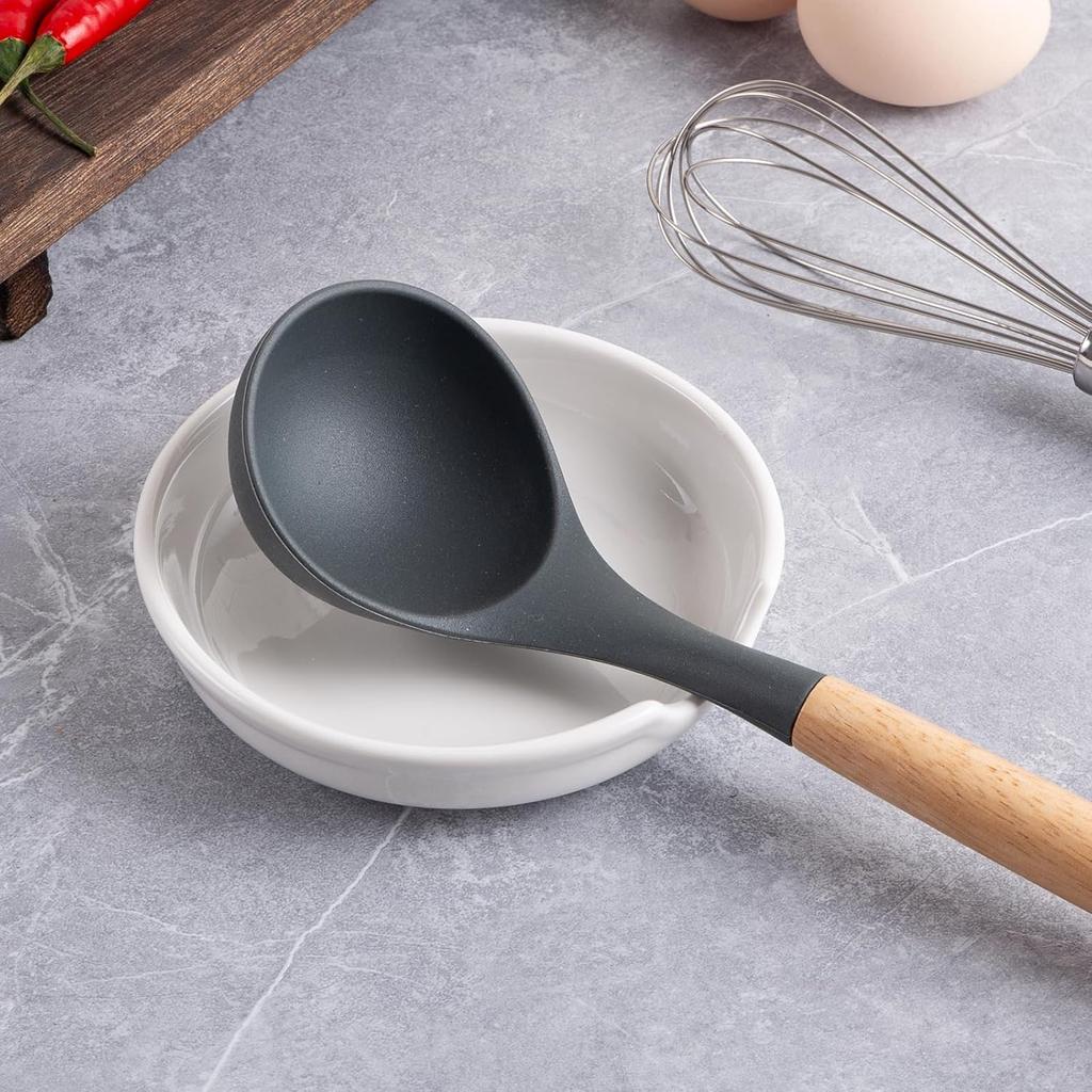 Spoon Rest for Stove Top, Ceramic Spoon Holder for Kitchen Counter, Heat-Resistant Cooking Utensil Rest, Coffee Spoon Holder, Spoon Rest for Ladles