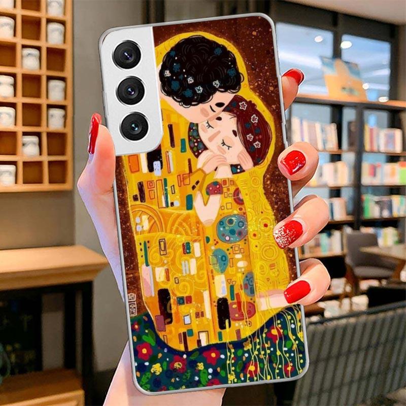 Kiss by Gustav Klimt Desig Cover Phone Case For Samsung Galaxy S26 S25 Edge S24 Ultra S23 S22 Plus S21 S20 FE Soft Fundas Shell