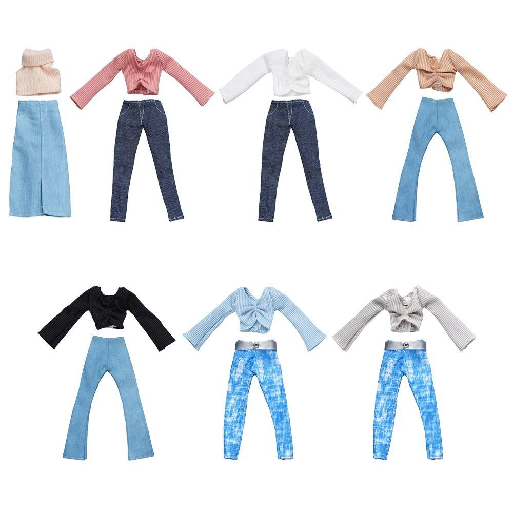 Fashion Jeans Pants Casual Wear Doll Dress Sweater New Girl Doll Wearing 1/6 Doll&29~32 Cm Doll