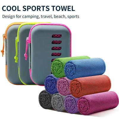 Camping Kühltücher mit EVA-Etui, Kompaktes & Tragbares Reise-Eistuch Schnelltrocknende Tücher für Sport, Fitnessstudio, Wandern und Yoga