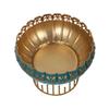 Two Moustaches 8 Inches Decorative Metal Urli with Stand, Urli for Home Decor, Flowers Decoration Bowl