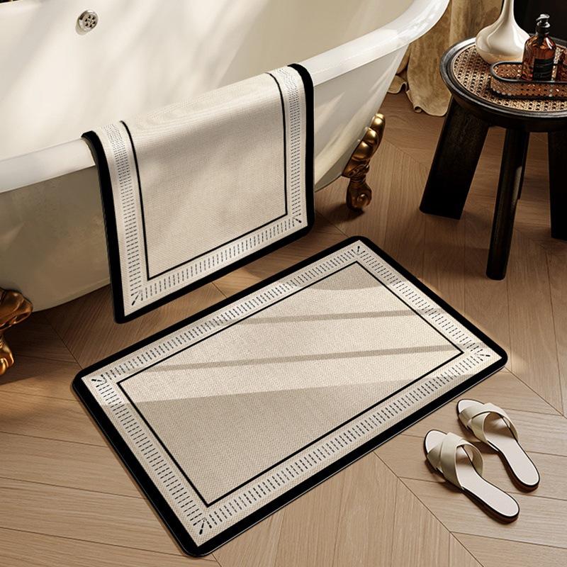 Toilet Door Bathroom Diatom Mud Quick-drying Foot Pad Bathroom Carpet Bathroom Bathroom Floor Mat Anti-slip Strong Water Absorption