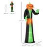 Halloween ghost with LED lights, self-inflating, including blower, 100 cm x 96 cm x 270 cm, green + yellow + black
