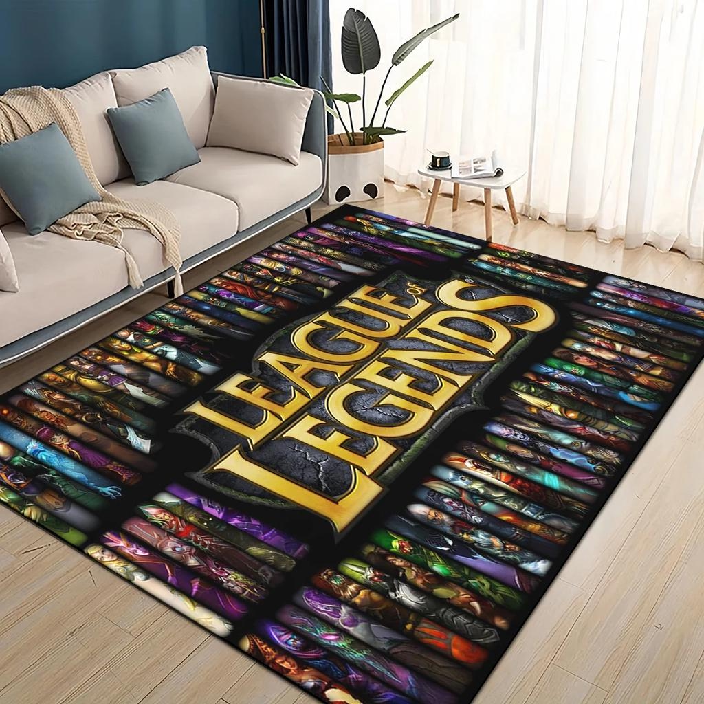 2025 New LOL Jinx League of Legends Game Carpet Rug for Living Room Bedroom Home Sofa Decoration,Kids Play Non-slip Floor Mat