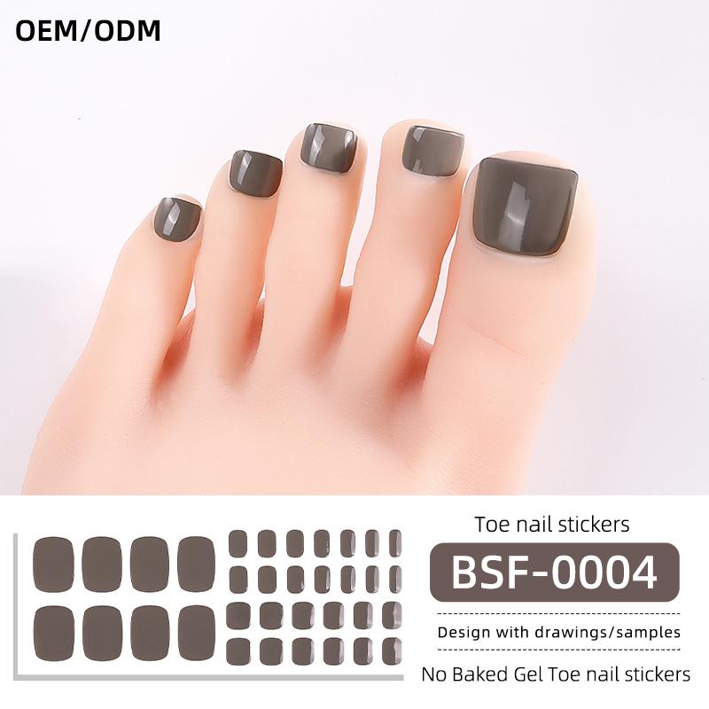 Popular Style New 3D Waterproof Nail Sticker Plastic UV Free Nail Wraps Toe Wraps