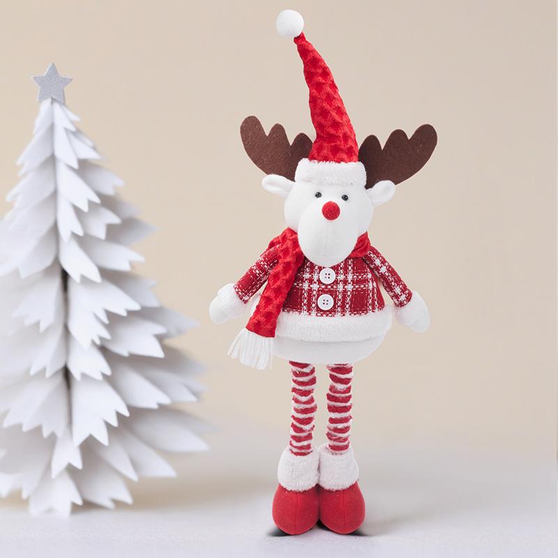 Retractable Festive Ornaments Santa Deer Snowman Polyester Sculpture Space Saving Tabletop Holiday Display