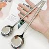 304 Stainless Steel Flat-Bottomed Spoon For Home Soup Chinese Western Food Adult Spoon Round-Bottomed Palace Spoon