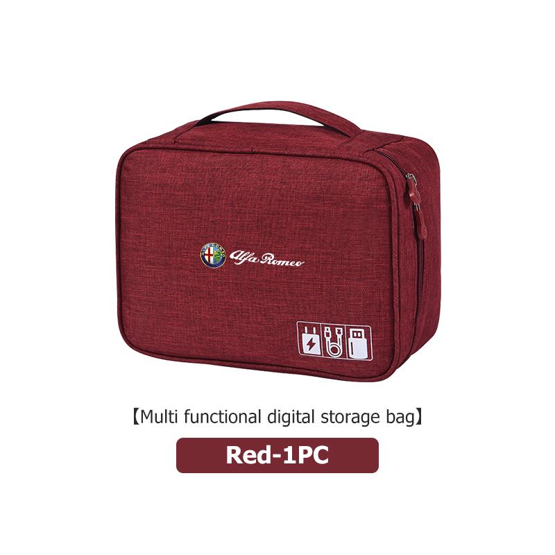 For Alfa Romeo Portable USB Data LineTravel Cable Organizer Cable Storage Bag Giulietta GT 159 147 156 Mito Brera Giulia Spider