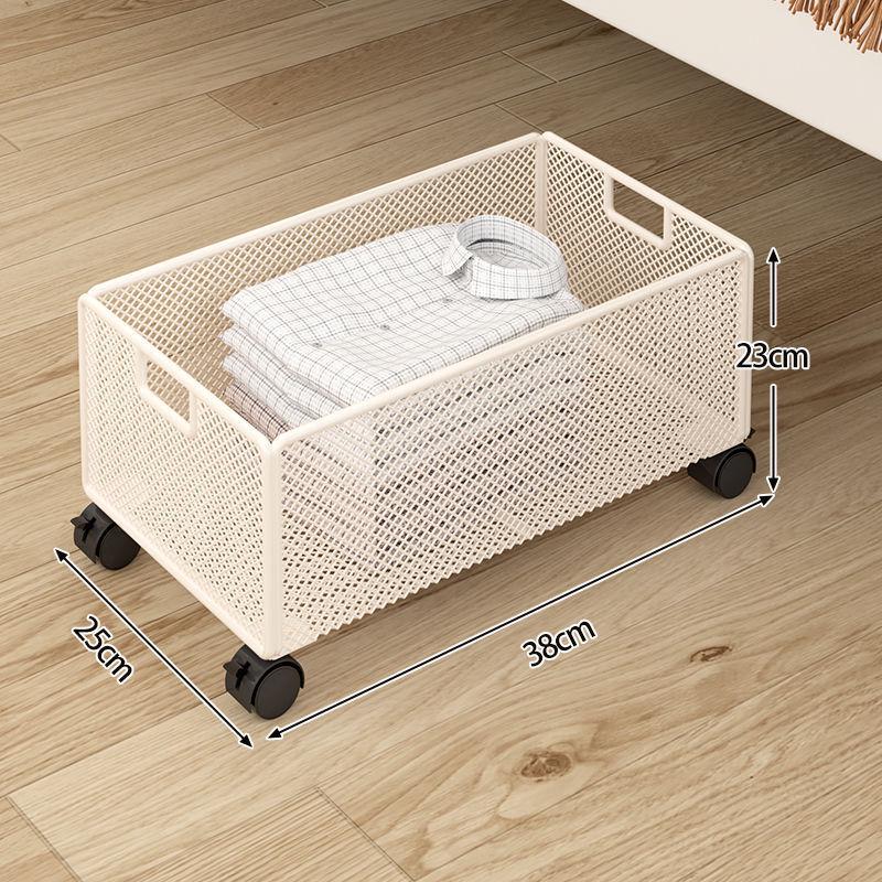 Flat Large Underbed Storage Box with Wheels - Drawer-Type Organizer for Clothes