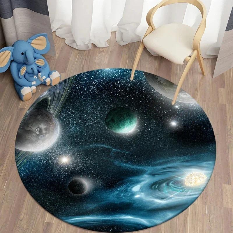 Tappeto Rotondo Galassia Universo Spazio Nebulosa Stella Tappeto Stellato Tappetino Circolare per Camera da Letto Sala Giochi Stanza dei Bambini Tappetino Antiscivolo
