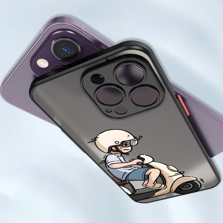 Cartoon Cute Couple Case for iPhone 17 Pro Max Air 16 Plus 7 8 SE 14 15 13 Mini 11 12 XS XR Funda Back Phone Cover