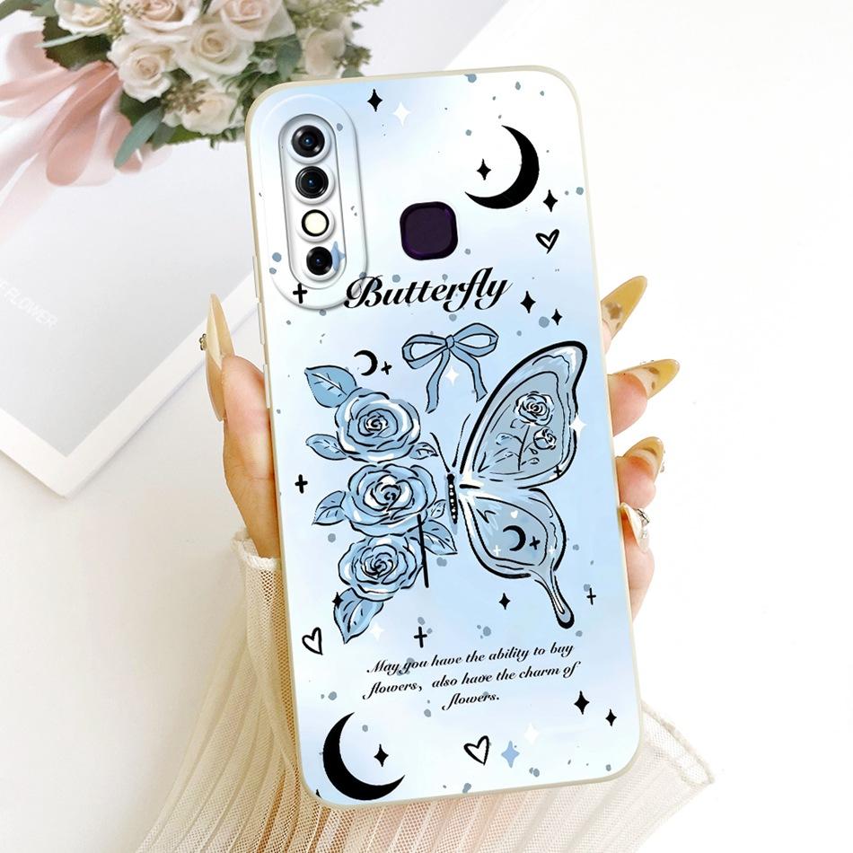 For Infinix Hot 8 / Hot 8 Lite X650 X650C X650B X650D Cute Cat Flower Cartoon Phone Case Shockproof Soft Silicone Covers Bumpers