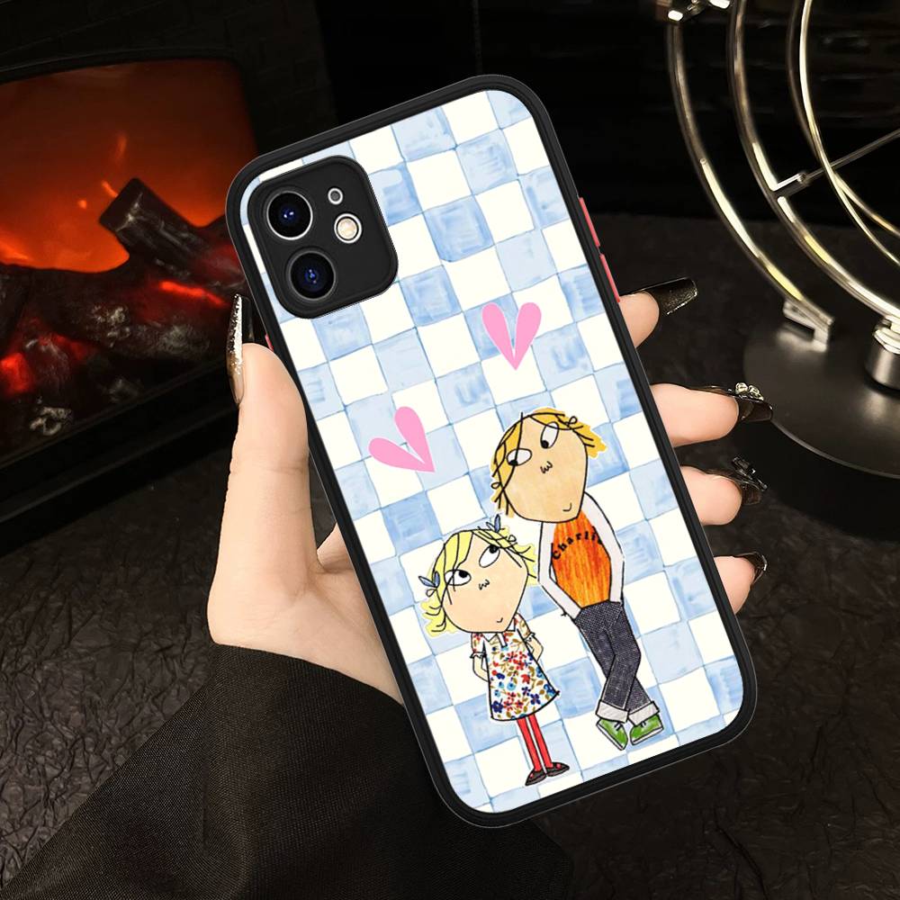 

Charlie And Lola Anime Phone Case For iPhone 16 15 14 11 12 13 Pro Max Plus 12 XS Max Back Cover Matte Case iphone 11pro max