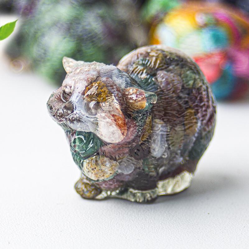 Crystal Resin Animal Decor With Agate Stones For Home Office Desk Art Gift For Friends