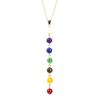 Handmade Multi-Color Agate Stone Pendant with 8mm Yoga Buddhist Beads Necklace N544