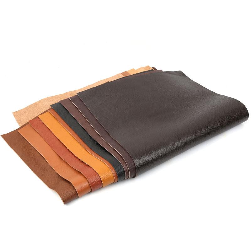 First layer cowhide leather, genuine leather fabric, leather deep brown chestnut sofa, renovated seat headboard soft bag, yellow