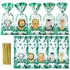 Jungle Animals Candy Gift Bags Biscuit Packing Bag Wild One Safari Gift Bag Birthday Party Decoration Kids Supplies Baby Shower
