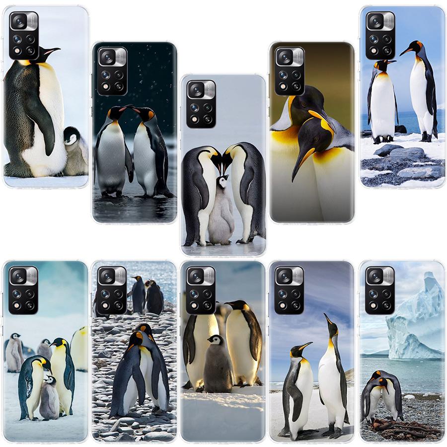 Penguins Love at the North Pole Phone Case For Redmi Note 13 12 Pro Plus 14 15 Pro 5G 11 11T 11E 11S 10 Pro 10S 9 9S Cover Cell