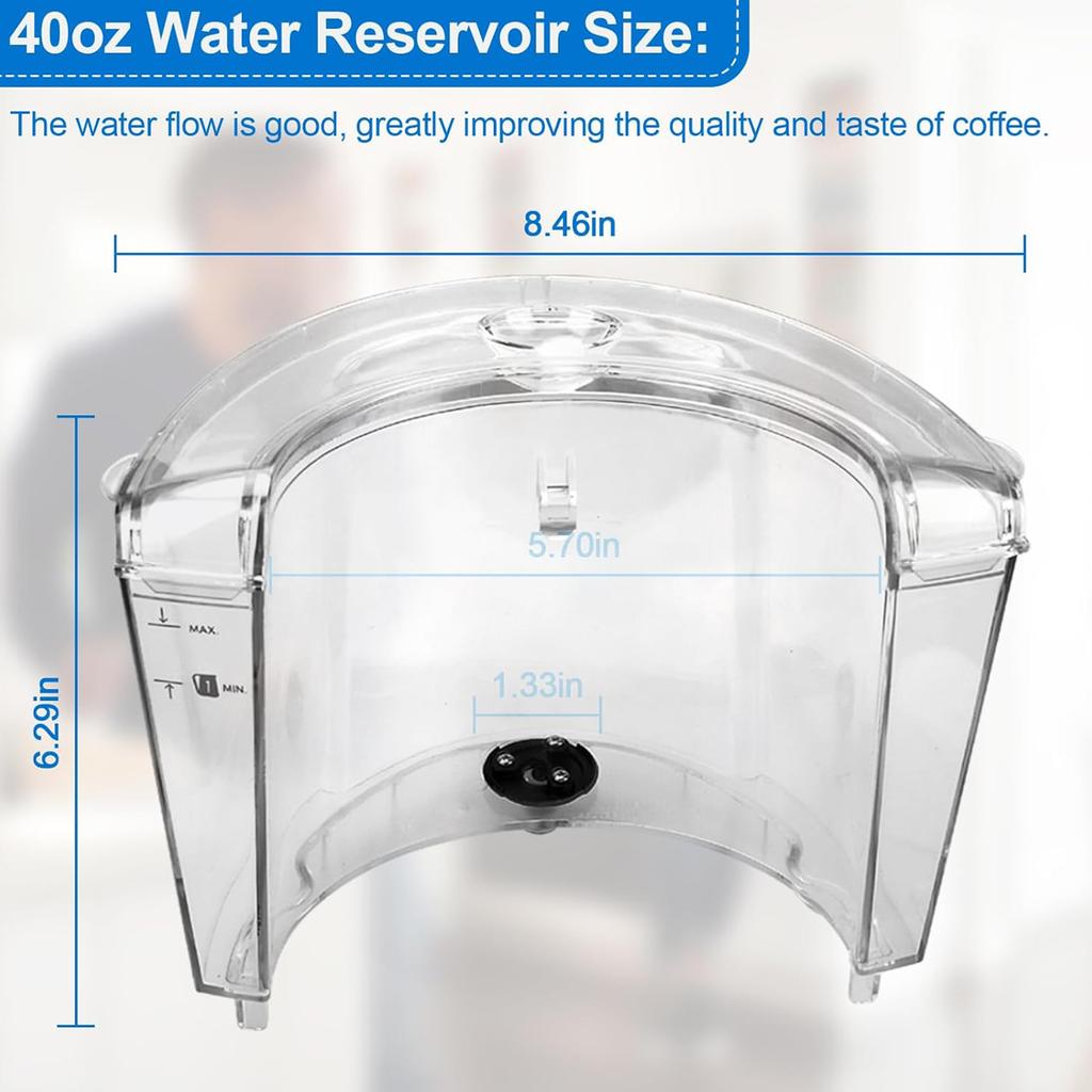 Durable Replacement Water Reservoir 40OZ Capacity Coffee Maker Water Bucket Plastic Material for K200 K250 Coffee Maker