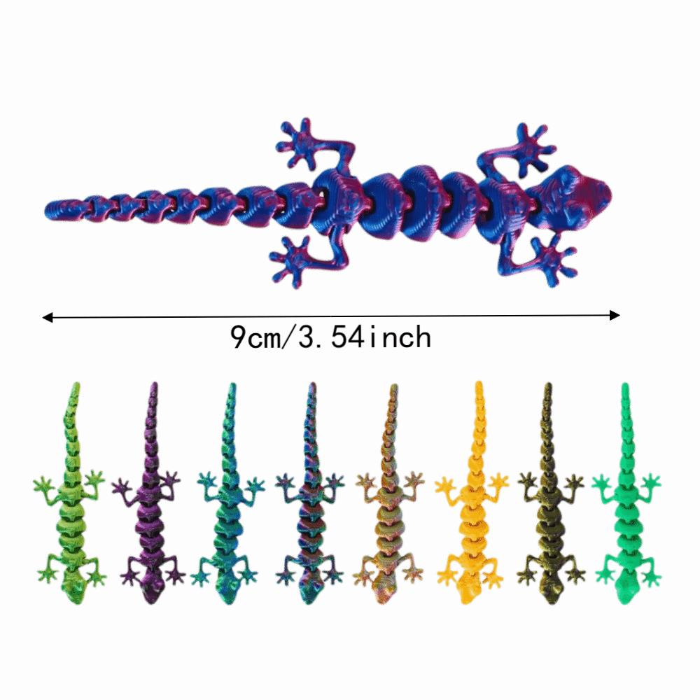 20Pcs Creative 3D Printed Gecko Model Lifelike Movable Joints Animal Model Indoor Decoration