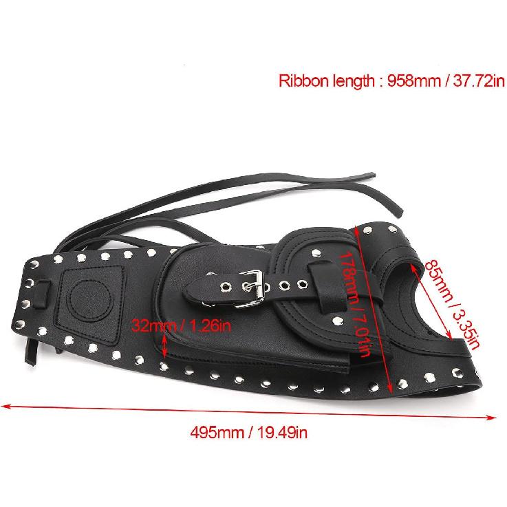 

Aramox Motorcycle Fuel Bag Gas Pad Side Tool Bags Black Artificial Leather Fit for XLX1000 XL1200X XLH883