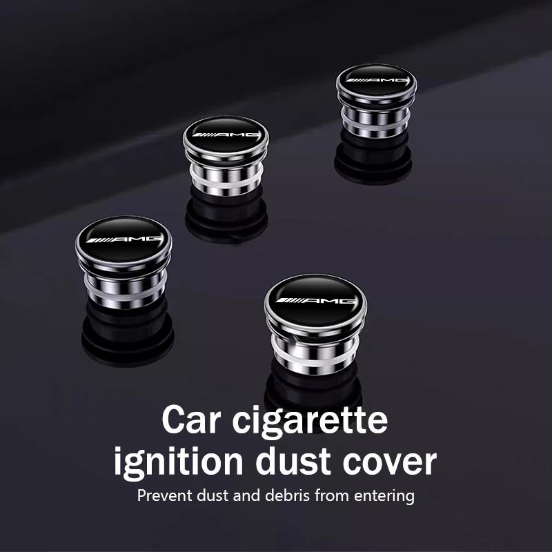 Alloy Car Cigarette Lighter Plug Cover Dustproof Button Cover For Mercedes Benz AMG C180 C300 W124 W176 W177 C200 C260 GLC CLE EE10