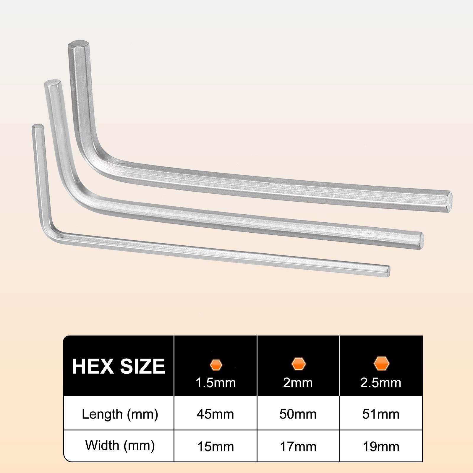 

3/4/7pcs 1.27/1.5/2/2.5/3/4/5/6mm L-Shape Hexagon Metric Wrenches Hex Key Wrench Set for Home DIY Bike Motorcycle Repairing Tool