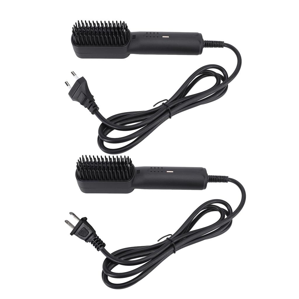 Hair Straightener Comb Hair Straightening Curling Brush Small and Exquisite Comb for Travel Black