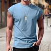 Men Summer T-shirt Sleeveless Solid Color Pullover Comfortable Breathable Daily Wear Casual Round Neck Men Summer Vest Men Clothes