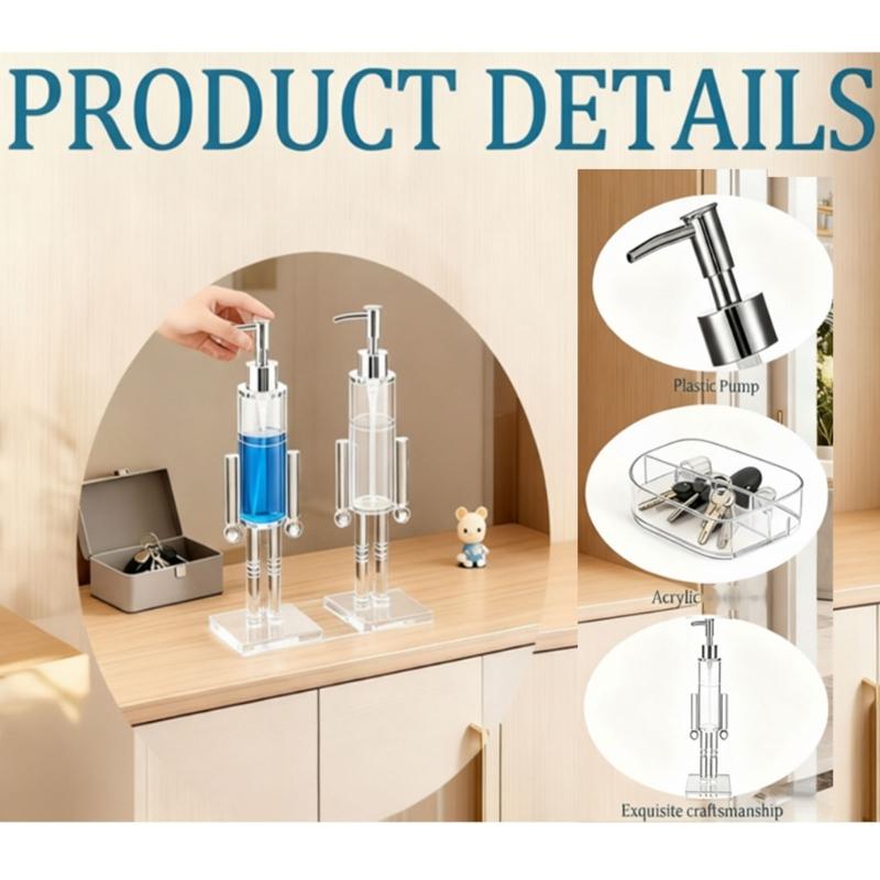 Nutcrackers Liquid Soap Dispenser with Pump Mechanism Visible Remaining Level Soap Container For Bathroom Decoration