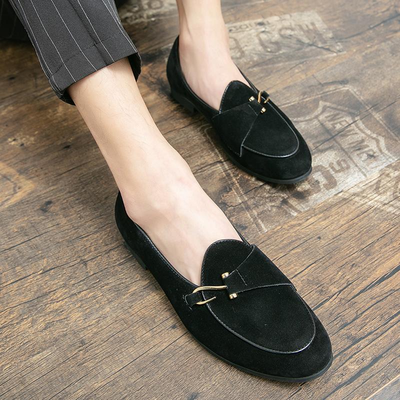Men’s Loafers Dress Shoes Brown Suede Shoes Men Black Retro Formal Shoes Tuxedo Wedding Blazers Saddle Shoes Over Sized