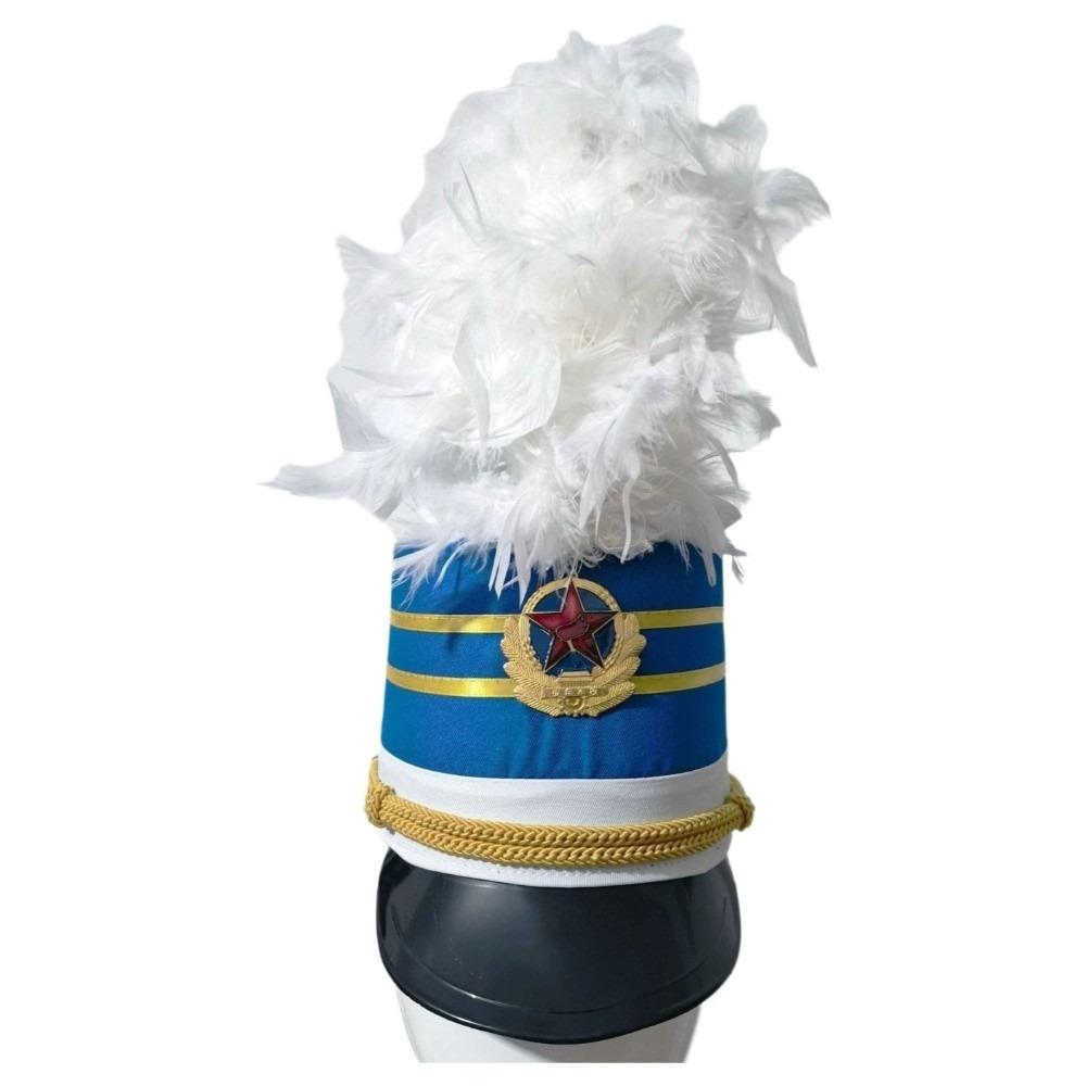 Striped Drum Band Hat Kids Guard Parade Cap Stylish Drummer Hat Halloween Theme