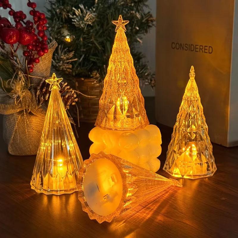 1pc Christmas Navidad Decoration LED Light Desktop Ornament Tree Shape 2026