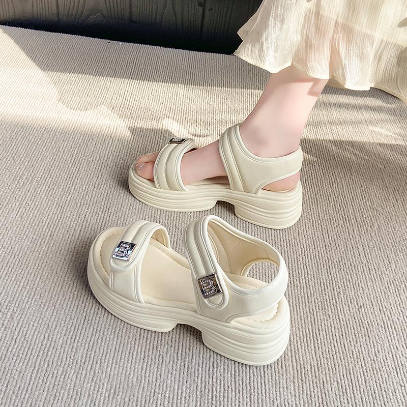 Sports Beach Shoes New Hundred Platform Sandals Women's Matching Heightening Skirt Summer Soft Sole 2025