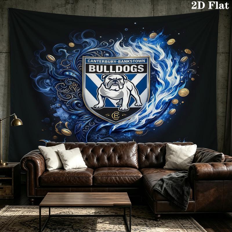Custom Name Footscray Bulldogs Printed Tapestry – Wall Hanging for Bedrooms, Dorms, and Home Decor