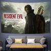 Leon Kennedy Resident Evil Tapestry Hippie Wall Hanging Aesthetic Cloth Poster Home Bedroom Dorm Decor
