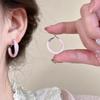 1Pair Colorful  Hoop Earrings For Women Girls Simple Versatile Trendy Round Small Earrings Jewelry Accessories Gifts