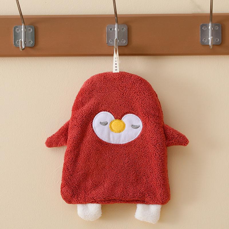 Cute Penguin Hanging Hand Towel for Kitchen & Bathroom - Soft & Absorbent for Kids