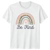 Be Kind Leopard Rainbow Positive Quote T-Shirt