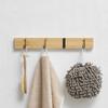 Wall Mounted Clothes Hat Hanger Space Saving Coat Hook Rack Bamboo Coat Rack  Bedroom Organization