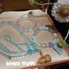 Ancient Flower Silk, Colorful Gourd, Fulu Glazed Beaded Necklace, Purple Qi Donglai, Tianhe Stone Crystal Bracelet Set.