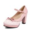 Fashion Lolita Shoes Women Oxford Pumps Cute Platform High Heels Retro Vintage Shoes for Women Mary Janes Round Toe Ankle Strap Shoes