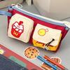 Portable Pencil Case Hamburger And French Fries Stationery Bag New Pen Bag  Back To School